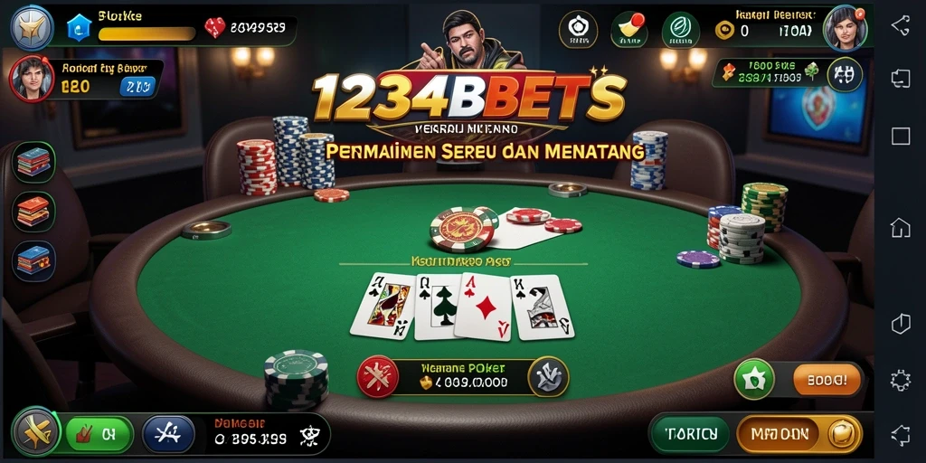 Screenshot dari gameplay poker yang menarik di 1234BETS.