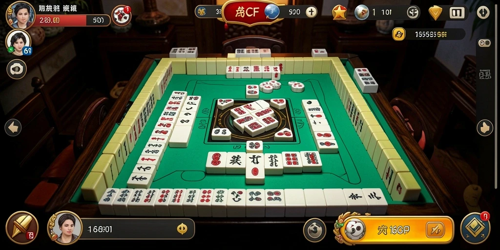 Tampilan menarik dari gameplay Mahjong di 6CF.