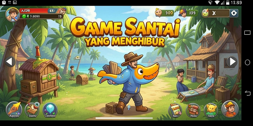 Tampilan gameplay AJO89 yang ceria dan menarik.