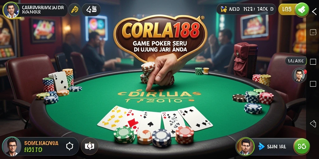Screenshot gameplay CORLA188 menampilkan suasana seru permainan poker.