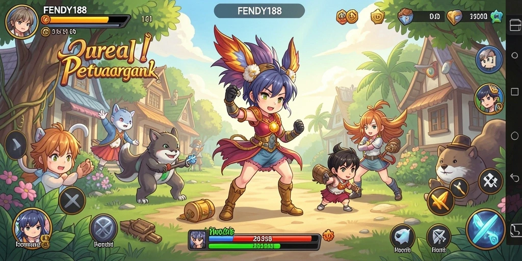 Tampilan permainan <strong>FENDY188</strong> yang menakjubkan dengan karakter anime.