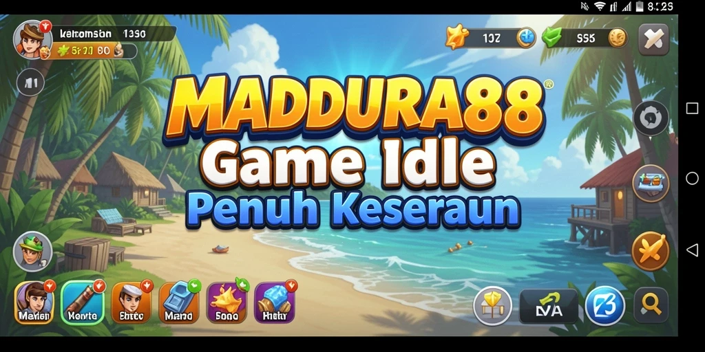 Screenshot gameplay MADURA88 menampilkan karakter dan bangunan yang menarik.