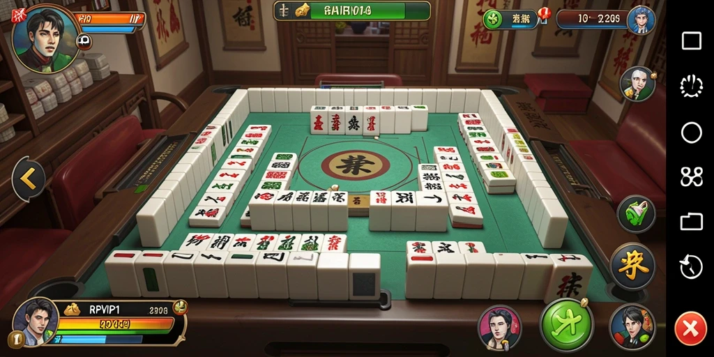 Screenshot gameplay <strong>RPVIP1</strong> menampilkan meja mahjong yang penuh tantangan.