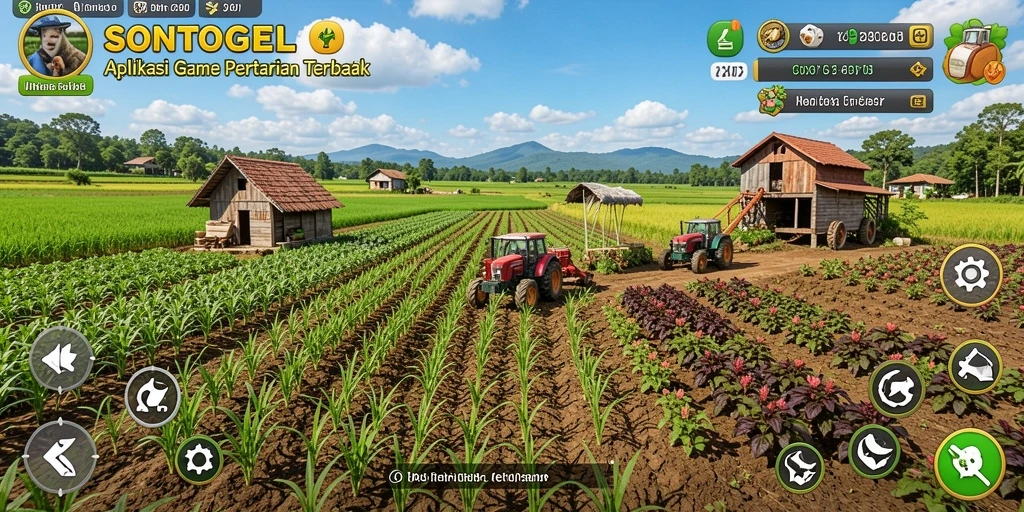 Tampilan menarik dari gameplay bertani di SONTOGEL.