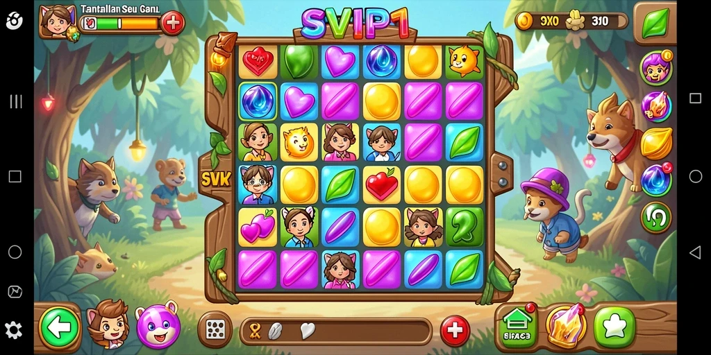Gameplay seru SVIP1 dengan berbagai tantangan Match-3.