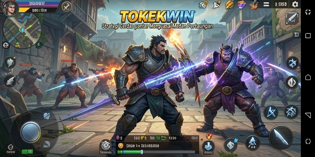 Tampilan gameplay mendebarkan di TOKEKWIN dengan aksi strategi yang intens.